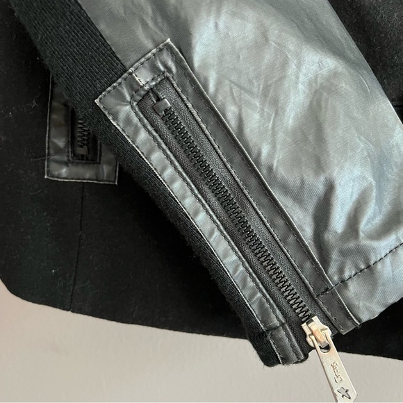 Circus By Sam Edelman Wool Blend Pea Coat Moto Zippers Black Size Small - Picture 7 of 15